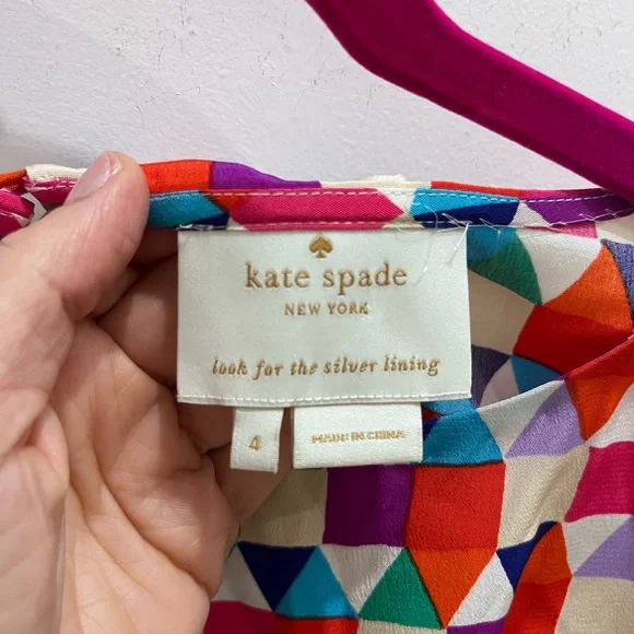 Kate Spade Multicolor Tile Silk Blaire Midi Dress - Picture 10 of 10